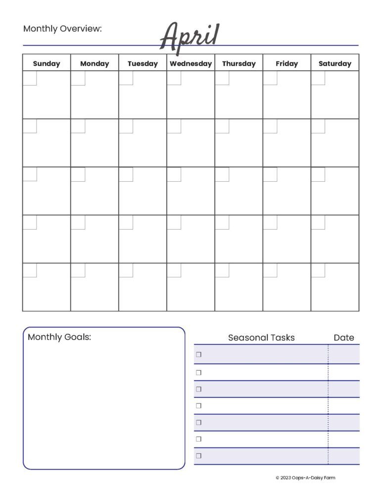 Monthly planning from the Master Planner