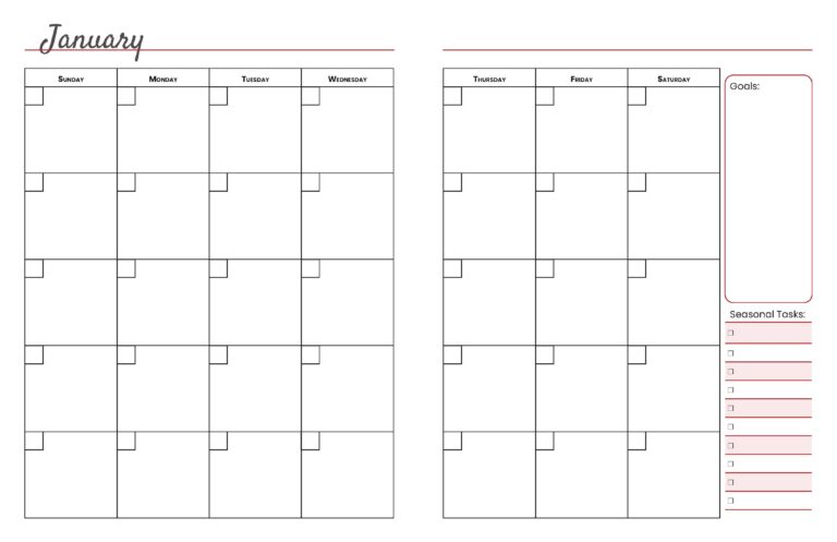 Monthly planning pages in all three weekly planners!