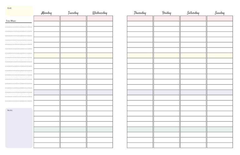 Vertical priorities pages - one variation of our weekly planner.