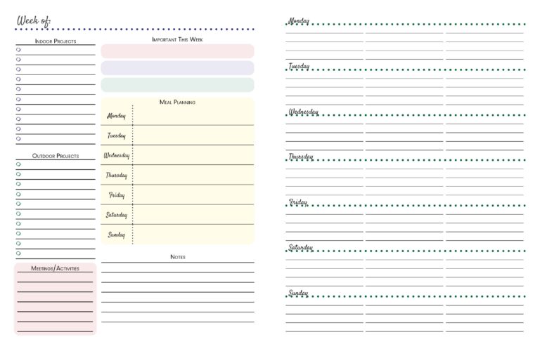 Weekly overview pages - one variation of our weekly planner.