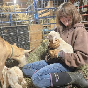 Katy with goats